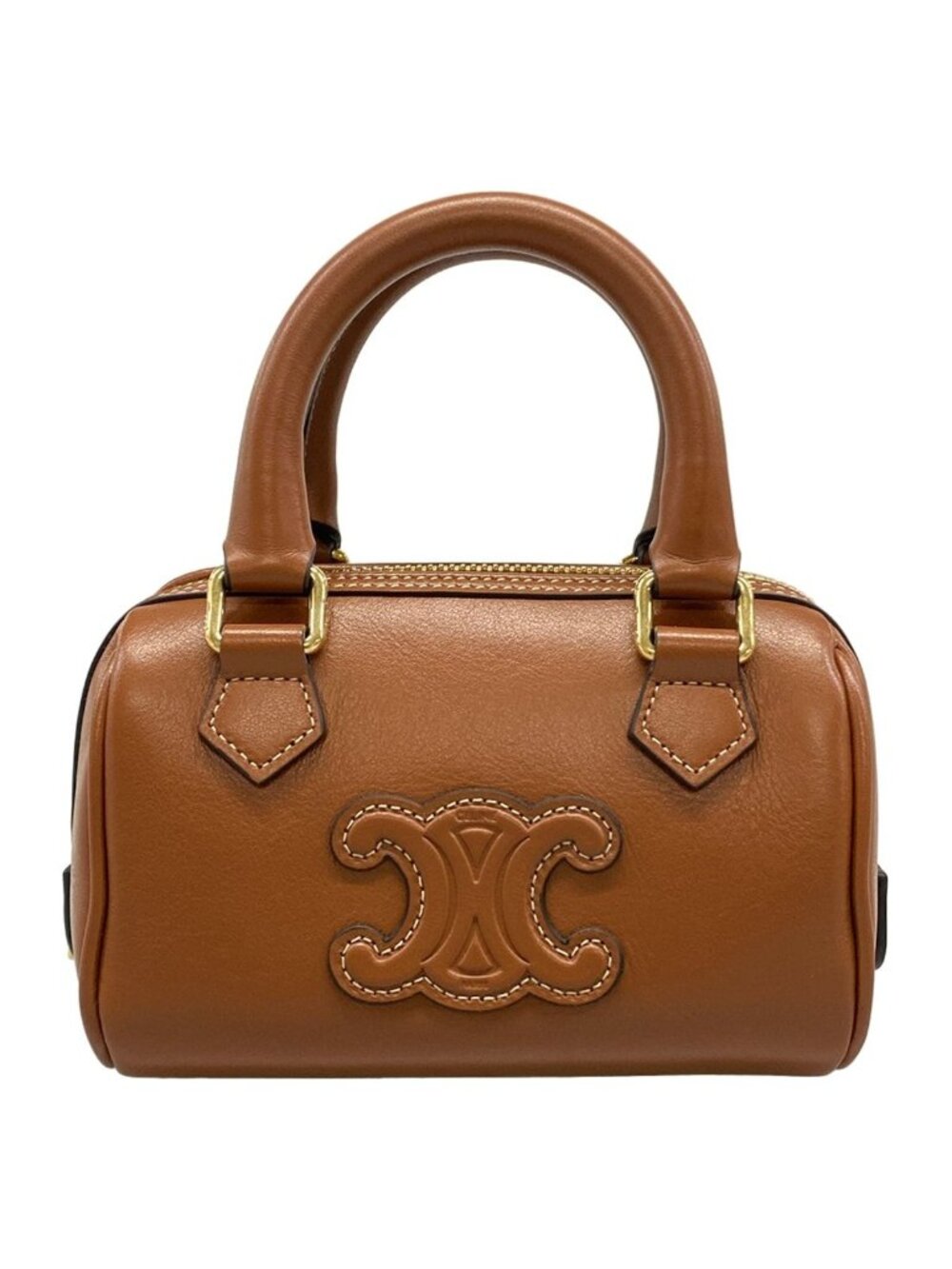 Celine Handbag Mini Boston Cuill Triomphe Tan